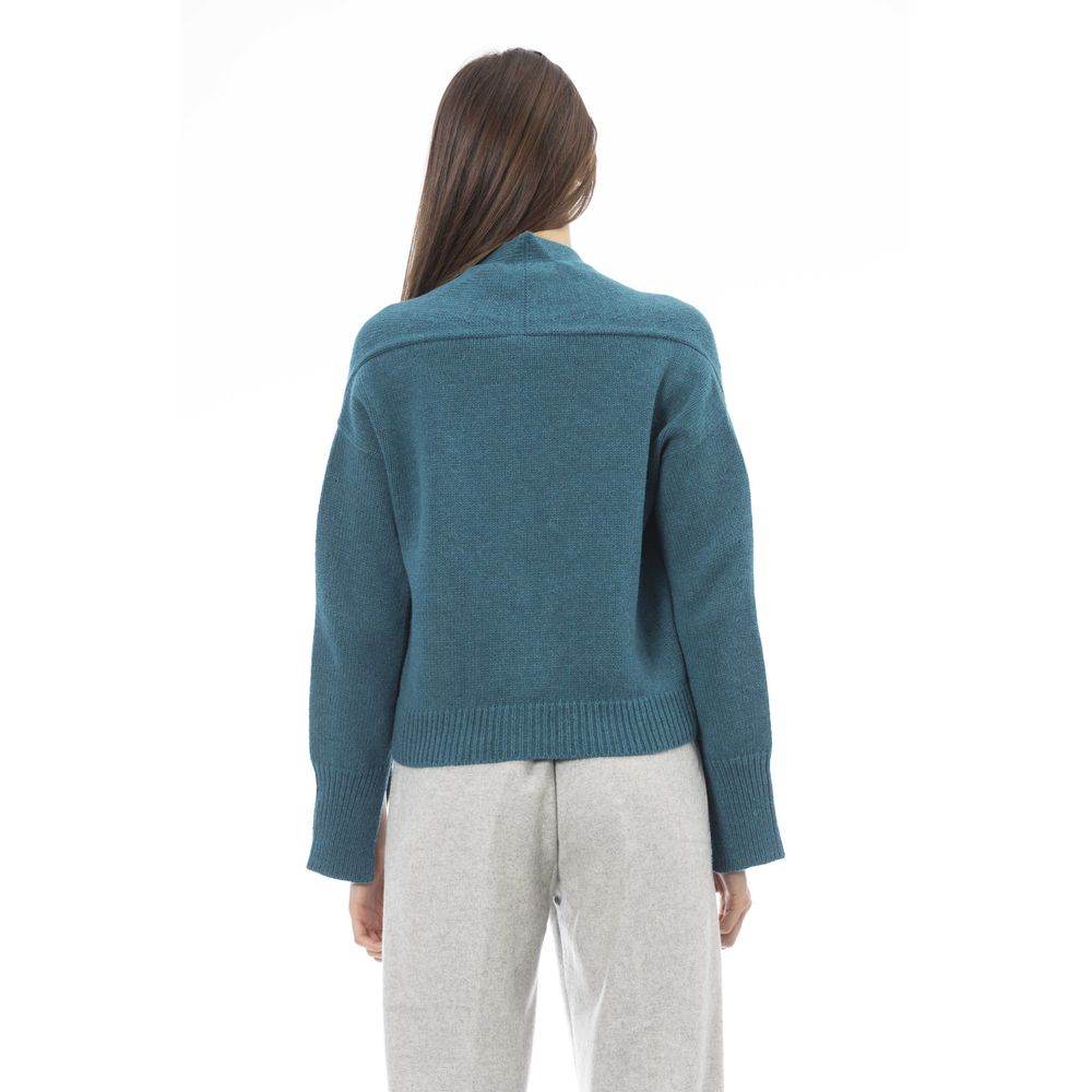 Alpha Studio Teal Merinowolle Damen Strickjacke