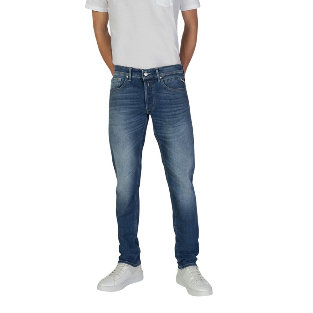 Replay Relaxed Fit Jeans aus blauer Baumwolle