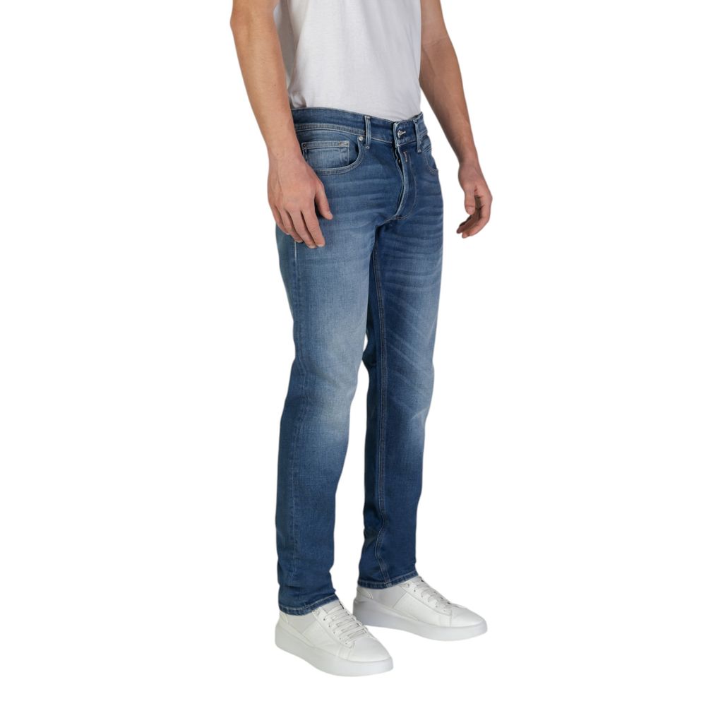 Replay Relaxed Fit Jeans aus blauer Baumwolle