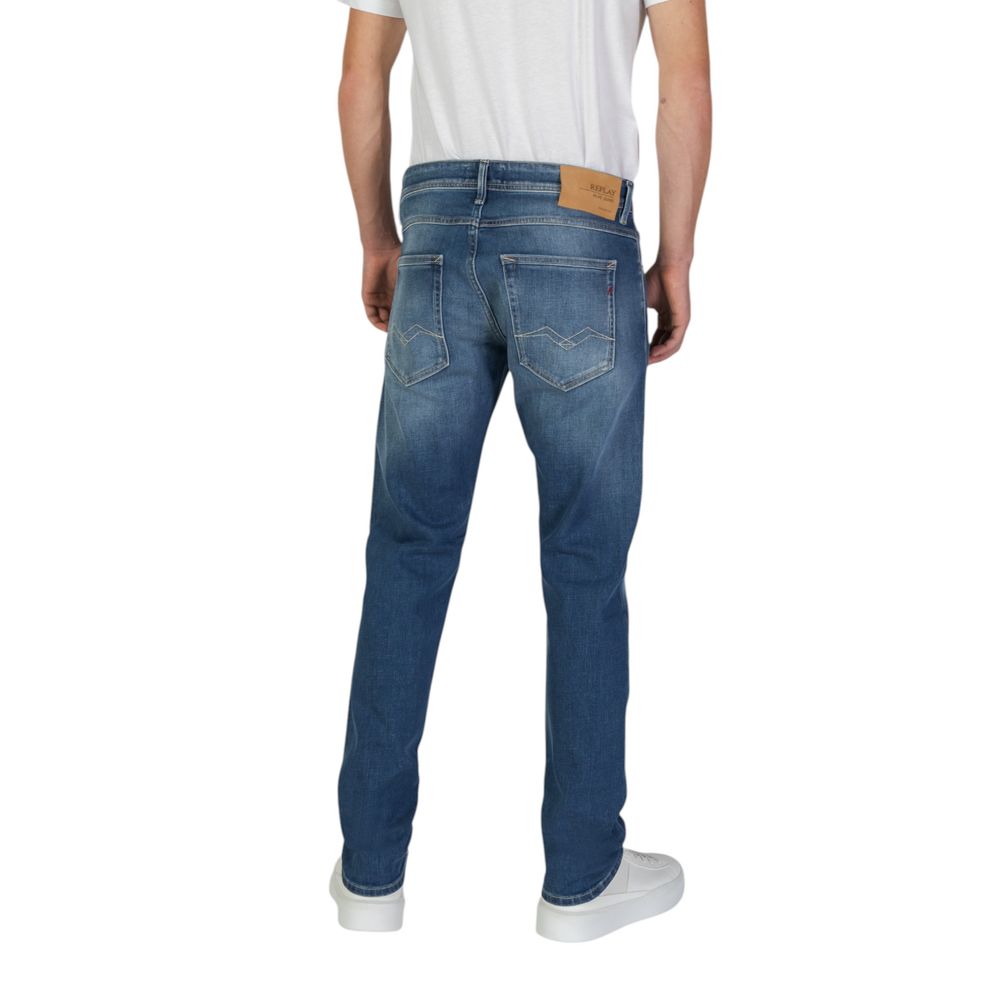 Replay Relaxed Fit Jeans aus blauer Baumwolle