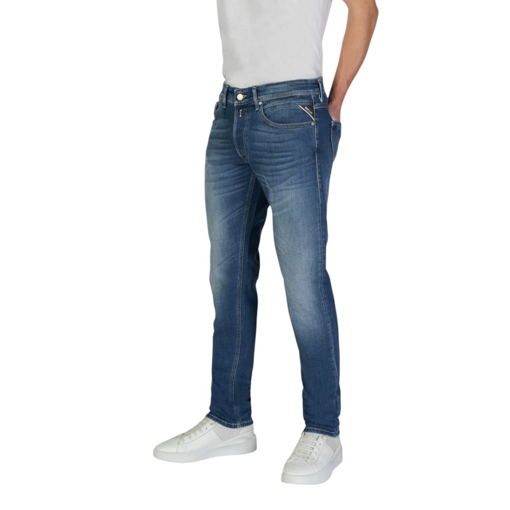 Replay Relaxed Fit Jeans aus blauer Baumwolle