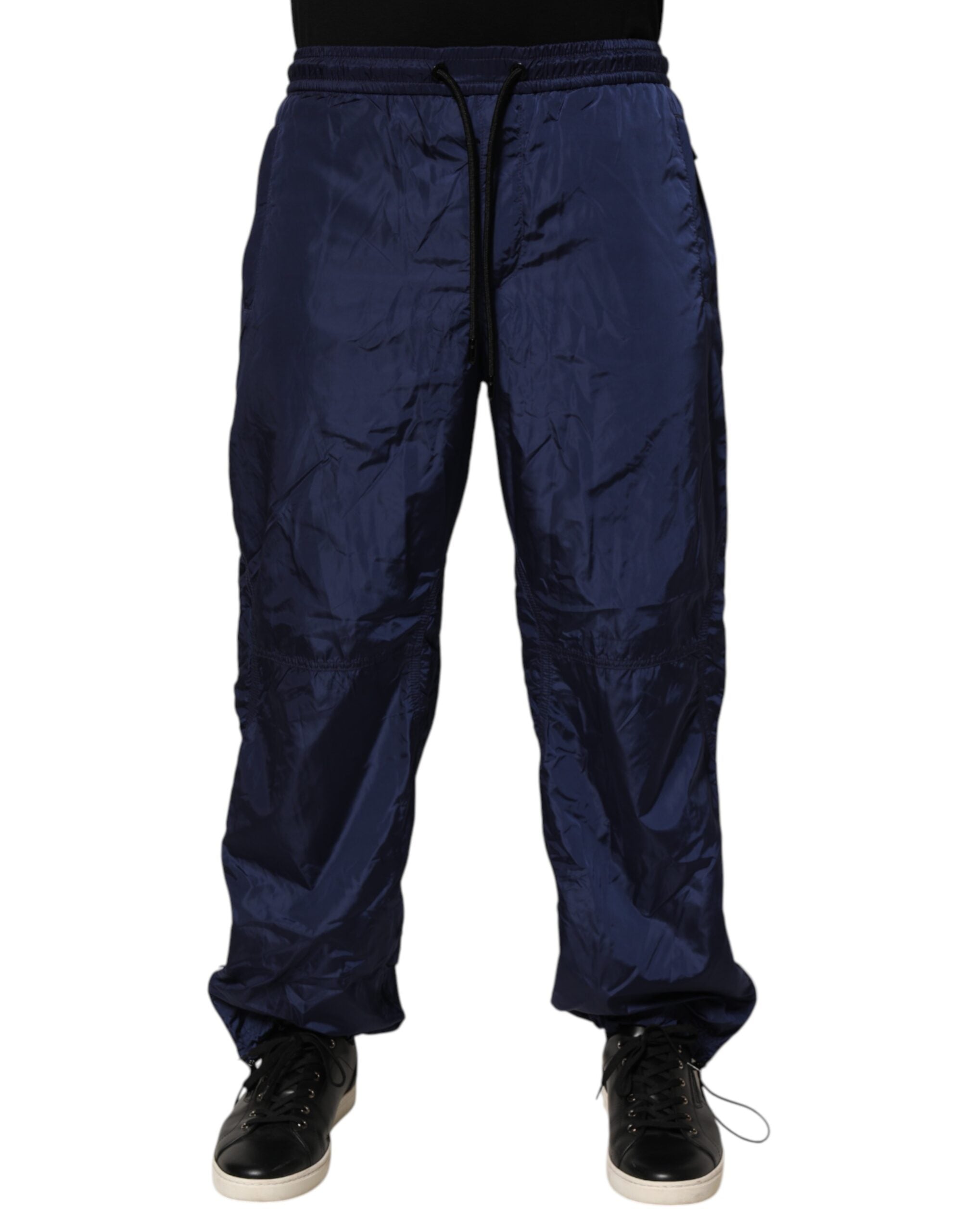 Dolce & Gabbana Blaue Nylon-Jogger-Sweatpants gerade Hose