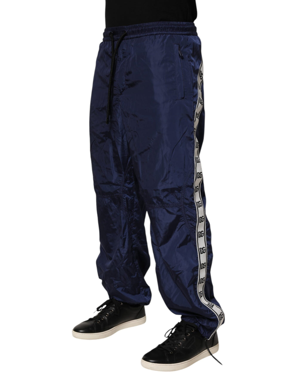 Dolce & Gabbana Blaue Nylon-Jogger-Sweatpants gerade Hose