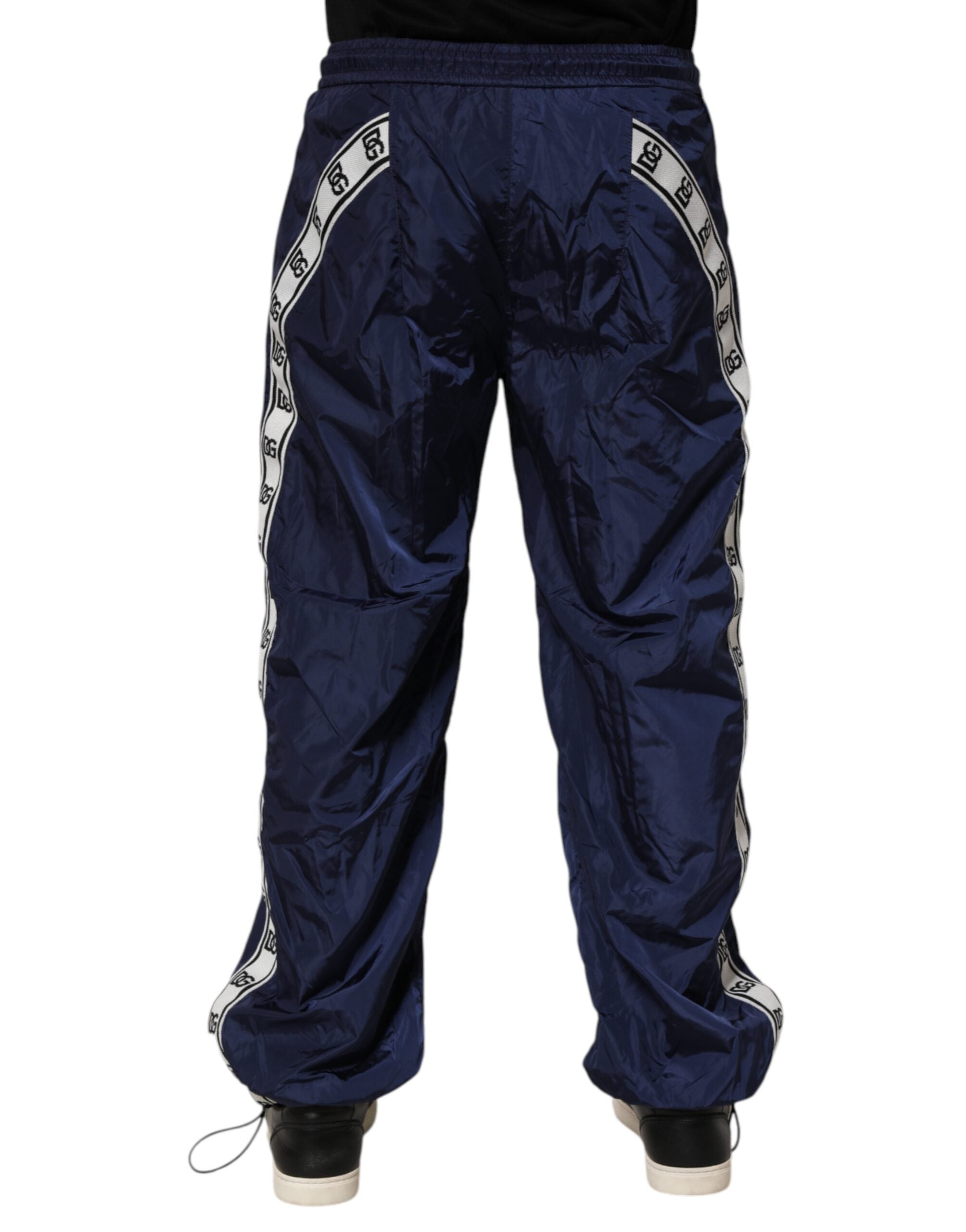 Dolce & Gabbana Blaue Nylon-Jogger-Sweatpants gerade Hose