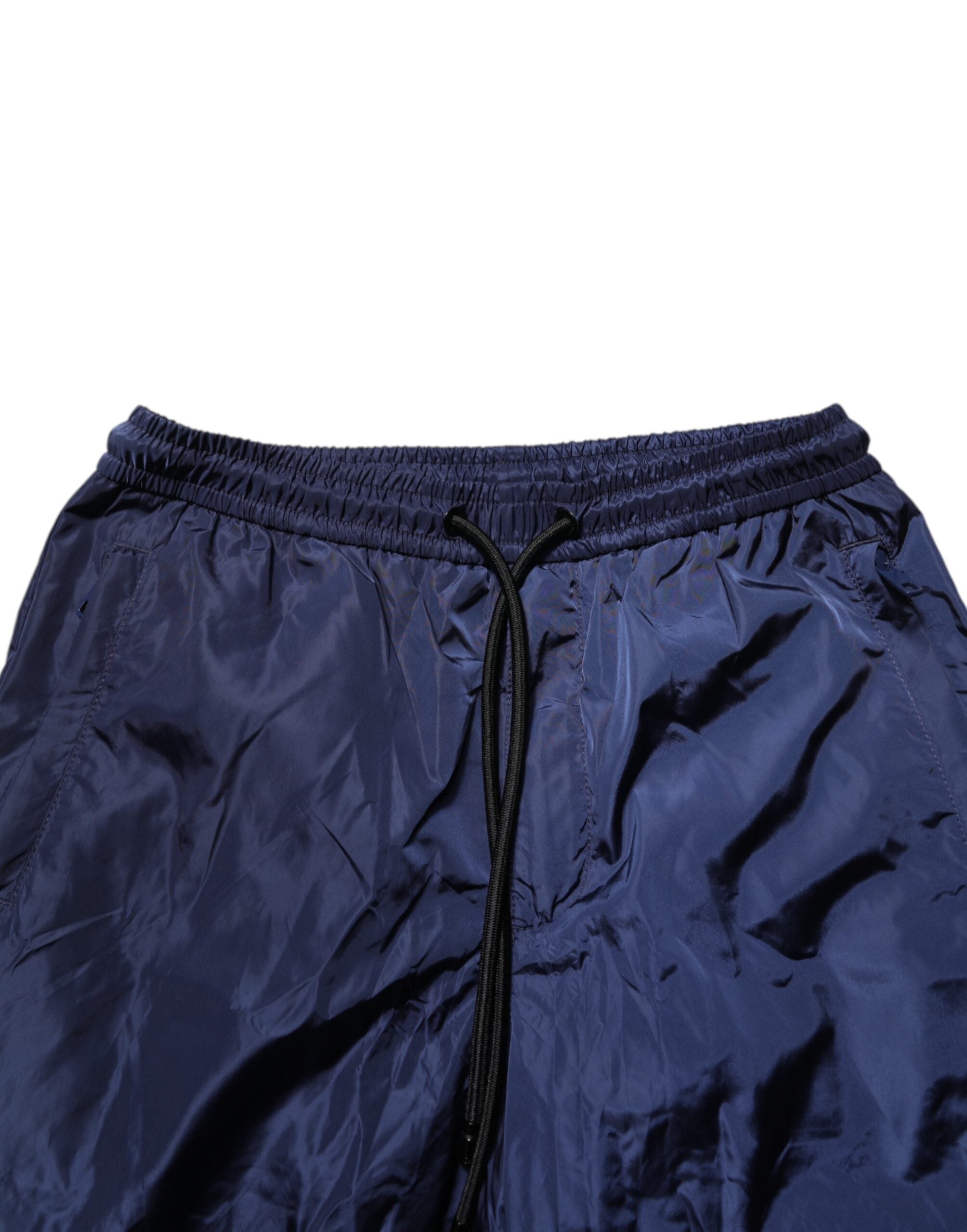 Dolce & Gabbana Blaue Nylon-Jogger-Sweatpants gerade Hose