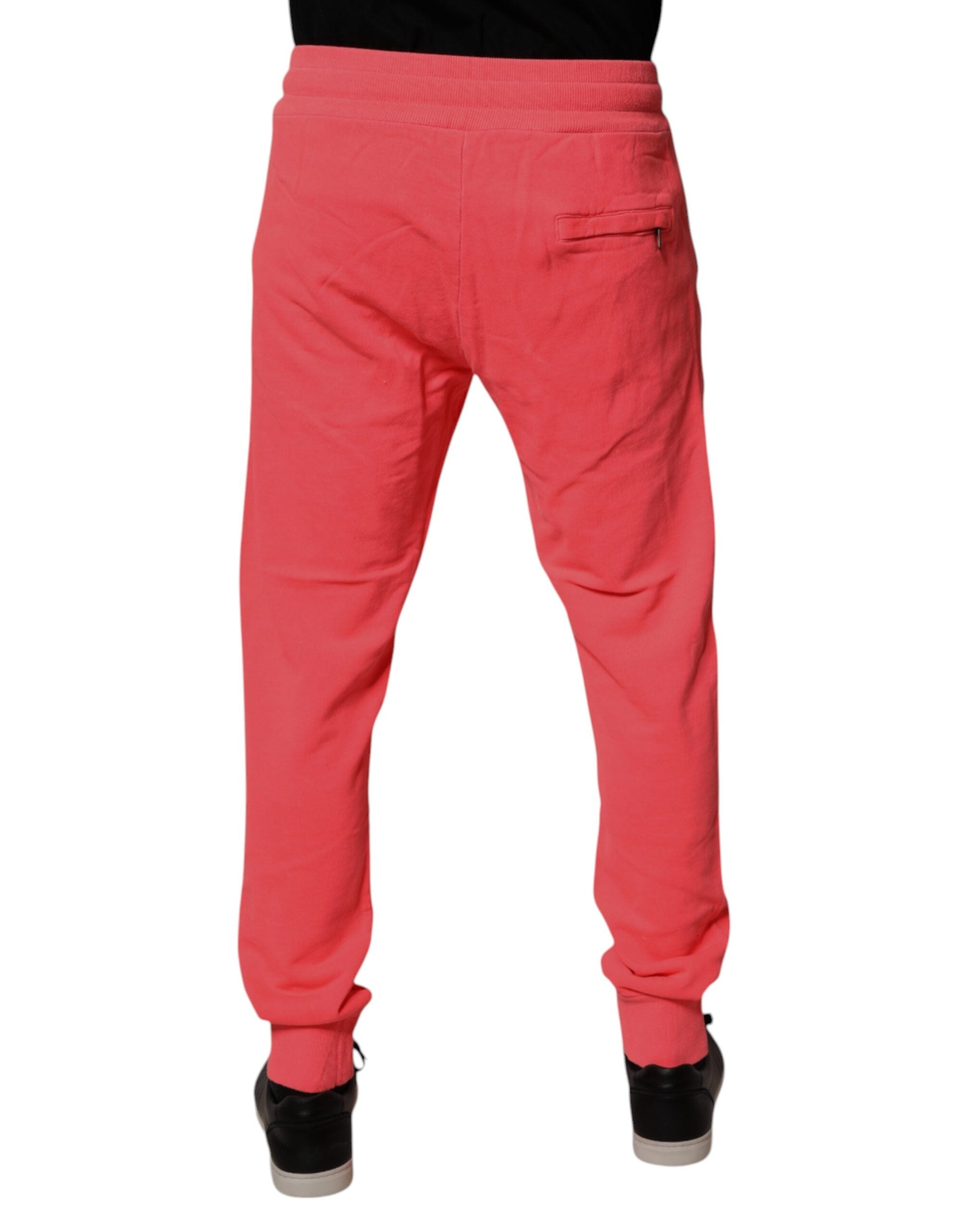 Dolce & Gabbana Neonrote Baumwoll-Jogginghose für Männer Sweatpants Hose