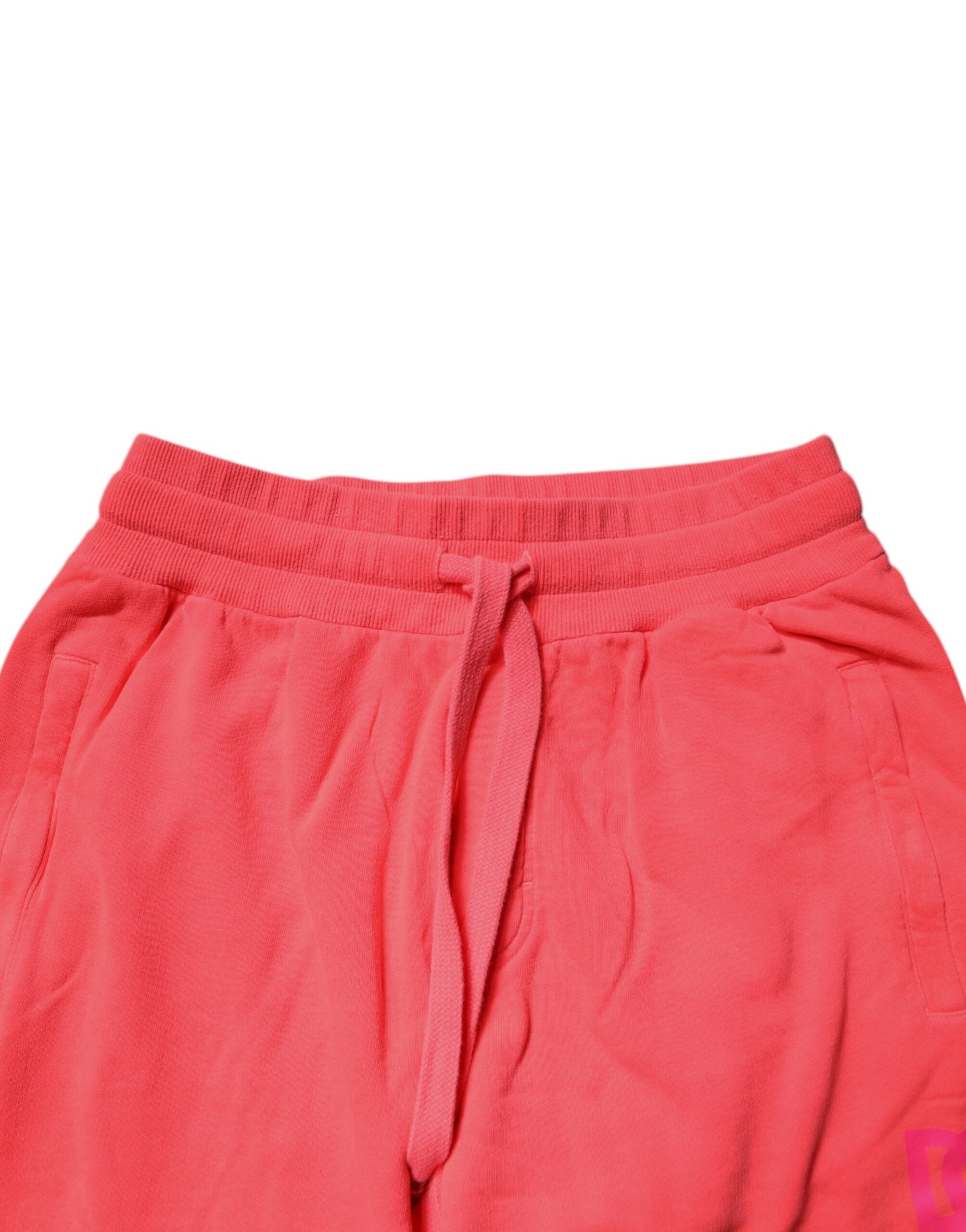Dolce & Gabbana Neonrote Baumwoll-Jogginghose für Männer Sweatpants Hose