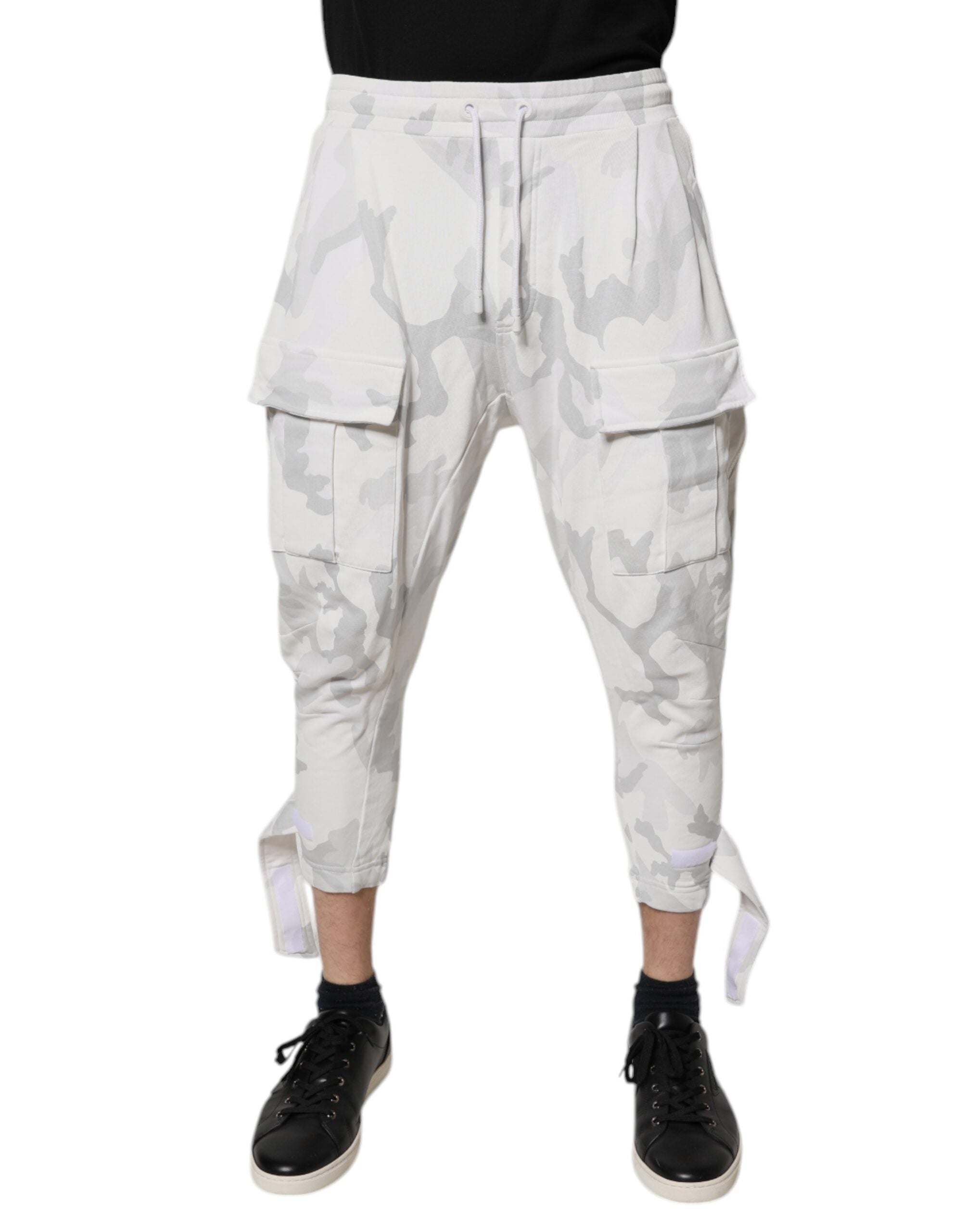 Dolce & Gabbana Weiße Camouflage Cargo-Jogger-Sweatpants Hose