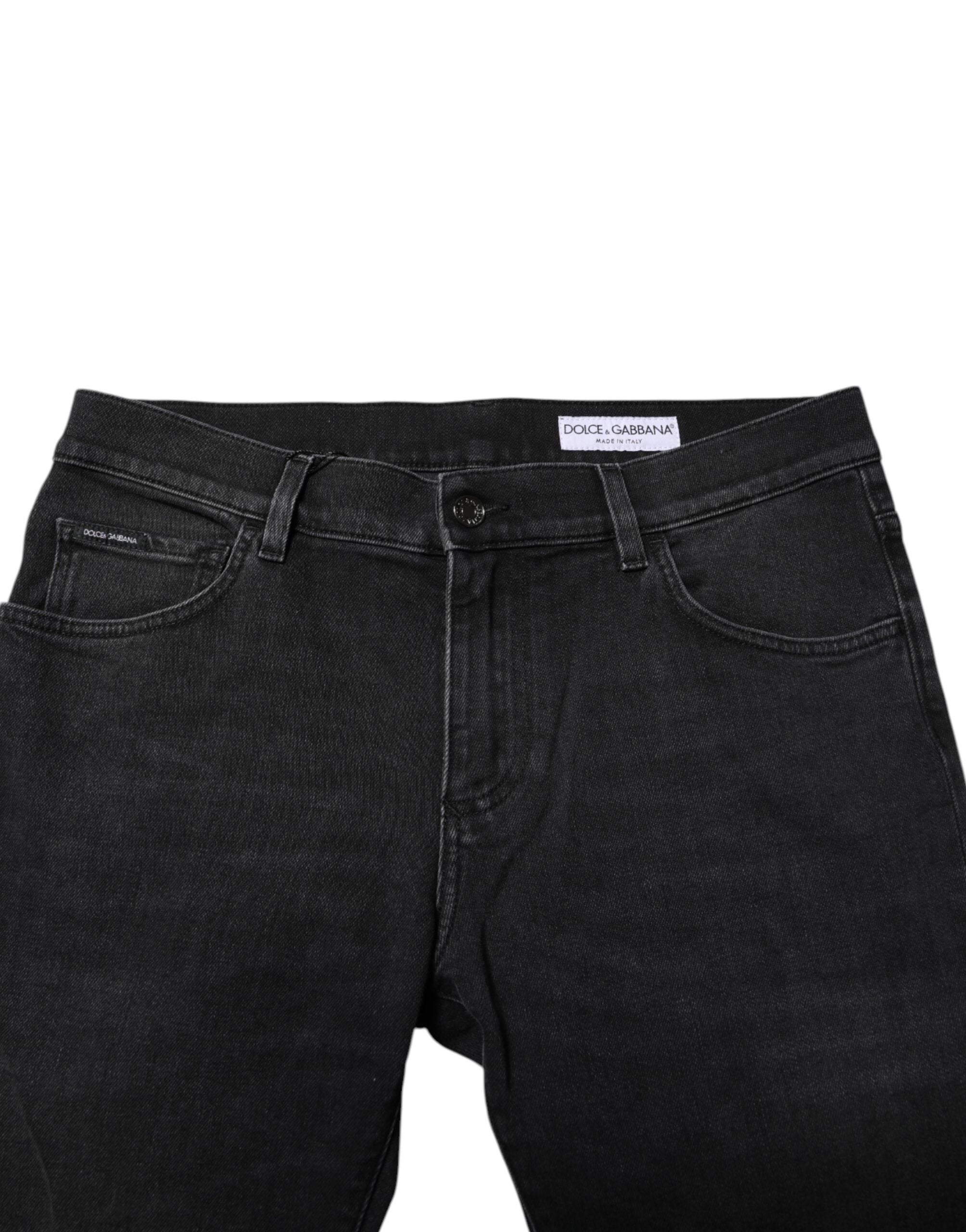 Dolce & Gabbana Schwarz Baumwolle Skinny Männer Denim Hosen Jeans