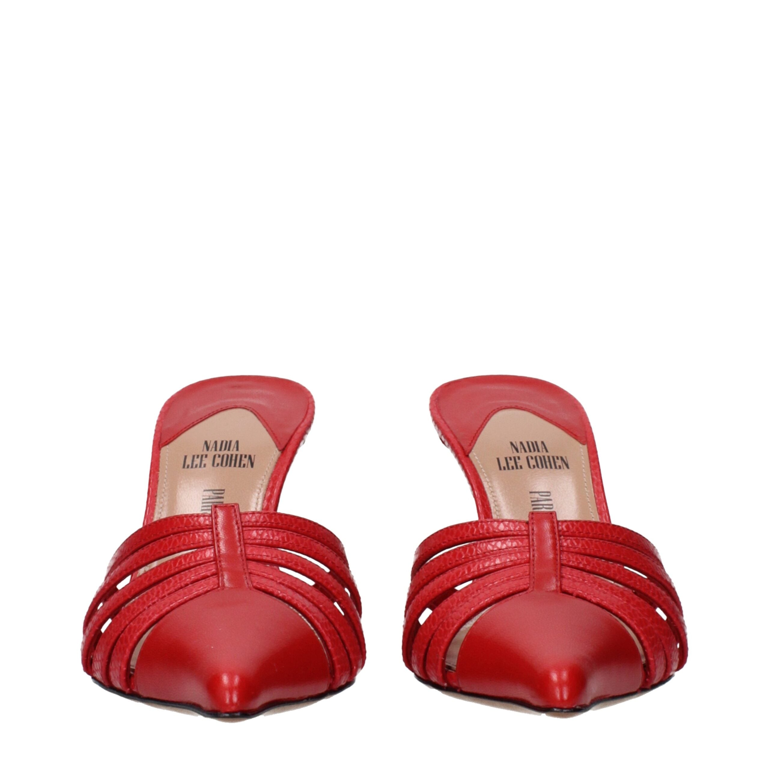 Paris Texas Rote Leder-Stilettosandalen
