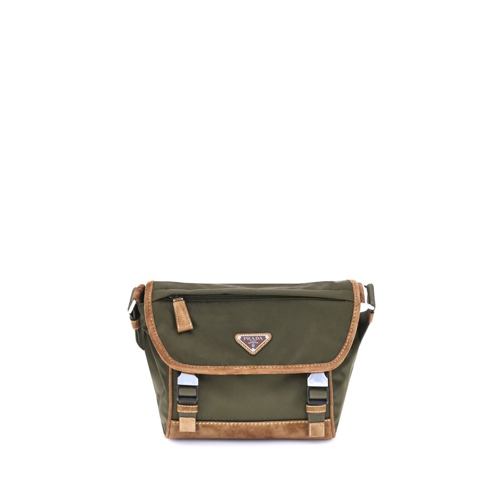 Prada Re-Nylon und Leder Medium Umhängetasche