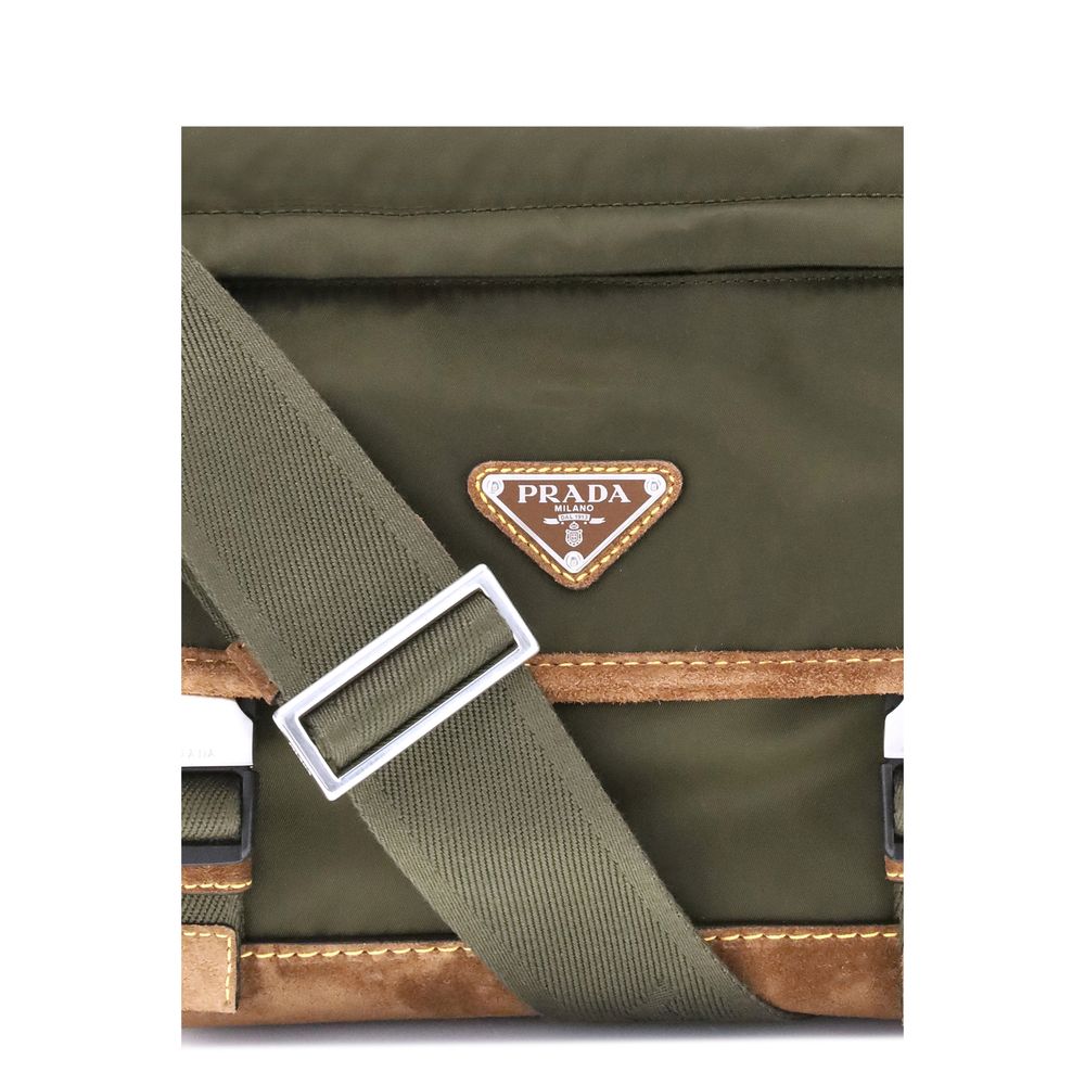 Prada Re-Nylon und Leder Medium Umhängetasche