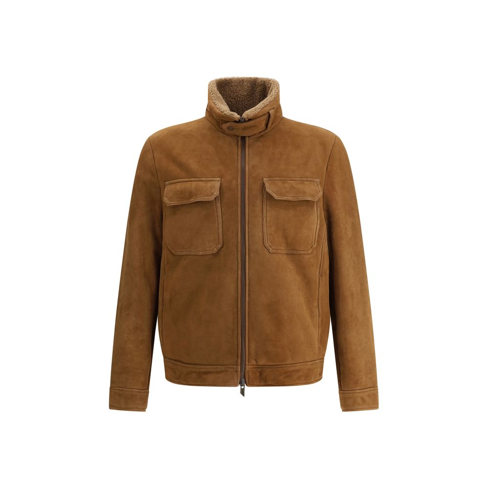 Salvatore Santoro Braune Leder-Blousonjacke