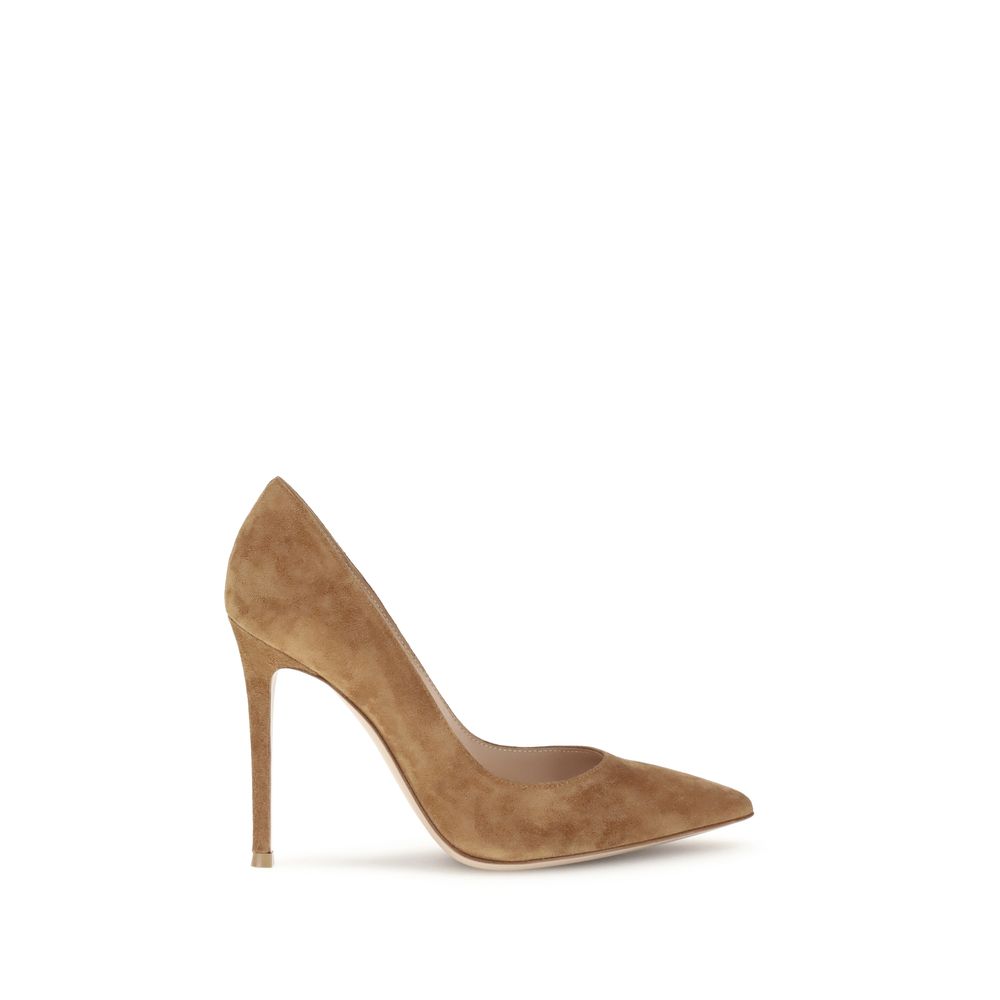 Gianvito Rossi Beigefarbene Leder-Pumps