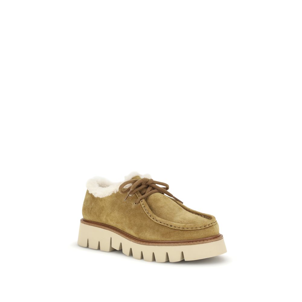 Pedro García Beigefarbene Leder-Oxfords und -Derbies