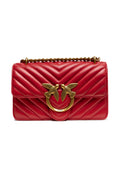 PINKO Rote Leder Love One Mini Umhängetasche