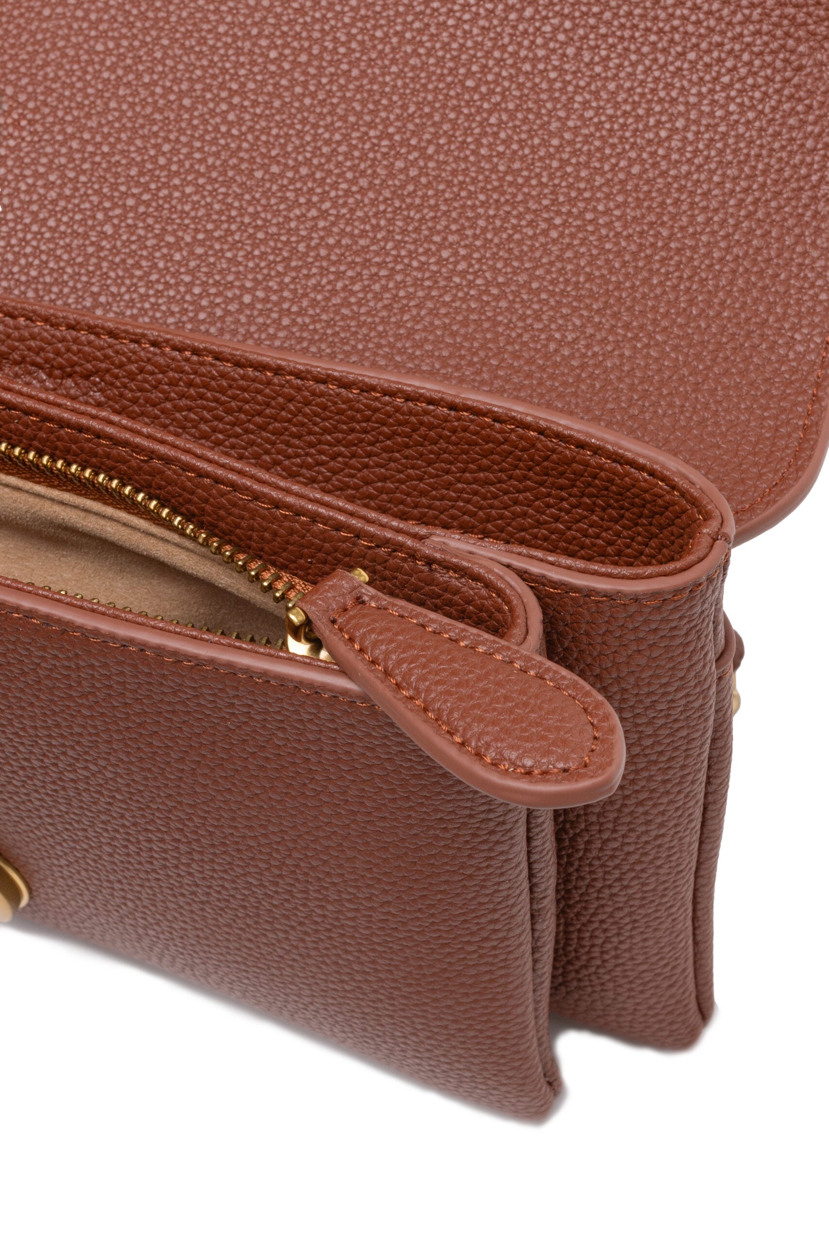 PINKO Love Boucle Riga Umhängetasche aus braunem Leder