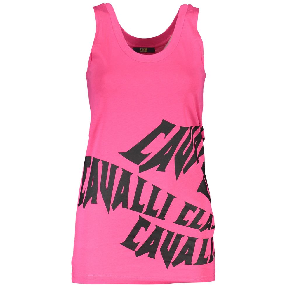 Cavalli Class Rosa Baumwoll-Tank-Top