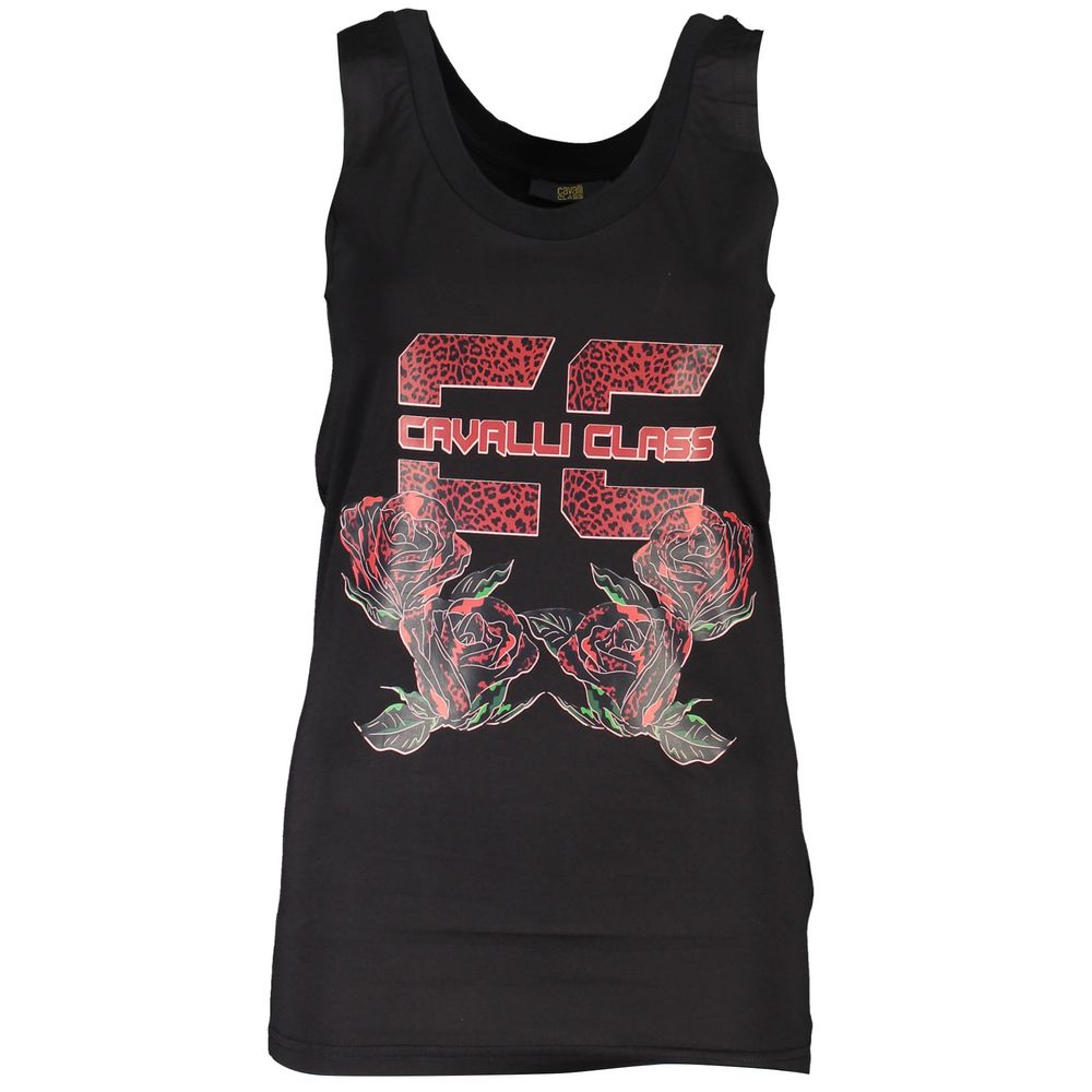Cavalli Class Schwarzes Baumwoll-Tank-Top