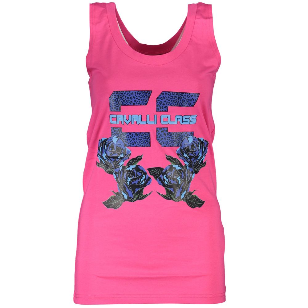 Cavalli Class Rosa Baumwoll-Tank-Top