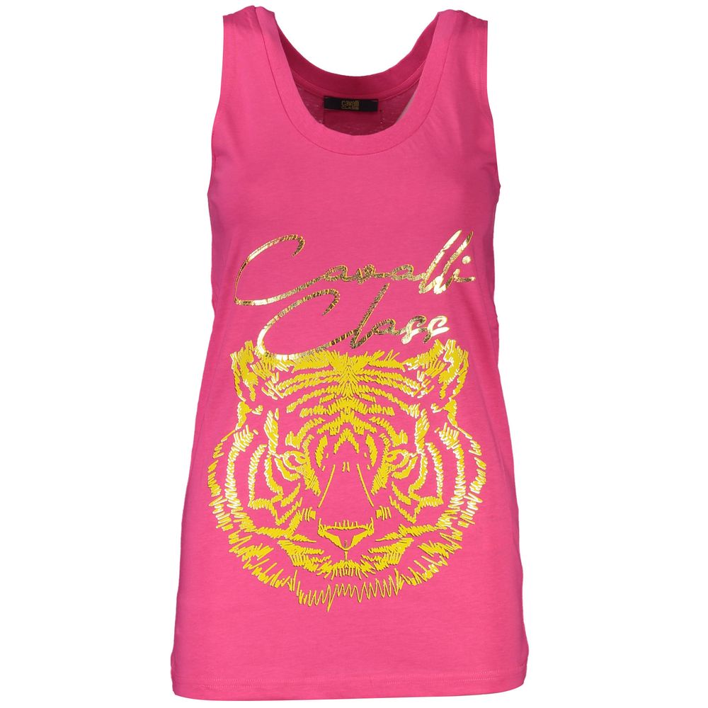Cavalli Class Rosa Baumwoll-Tank-Top