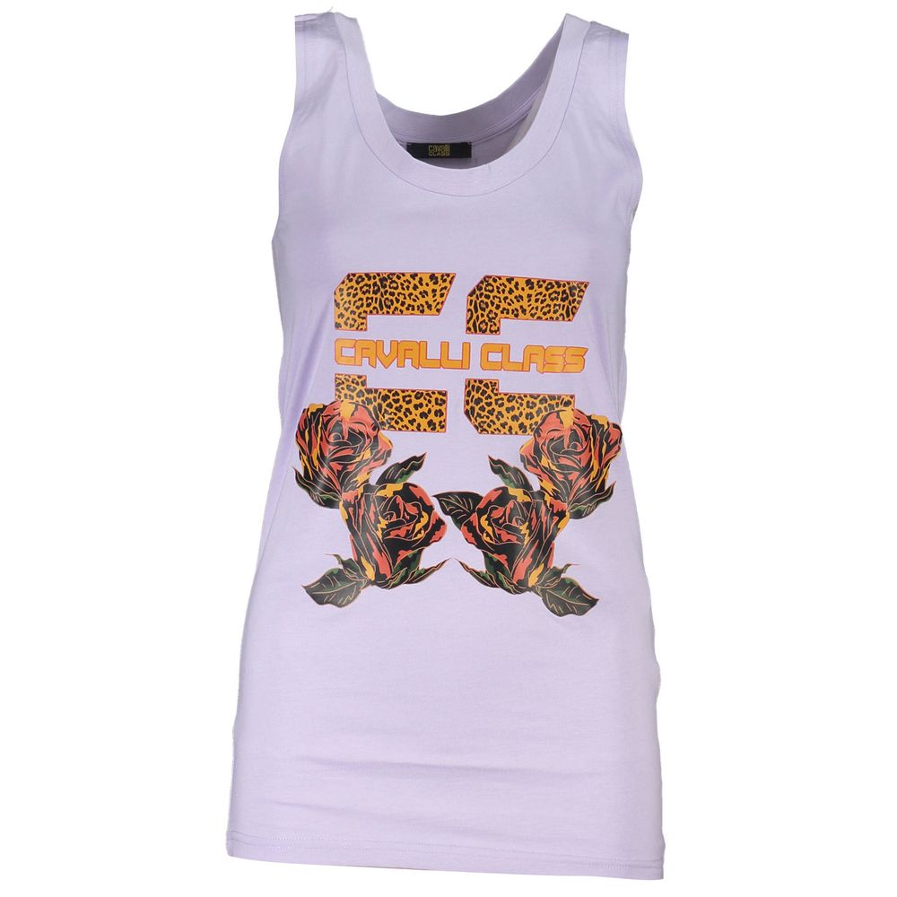 Cavalli Class Lila Baumwolle Tank Top