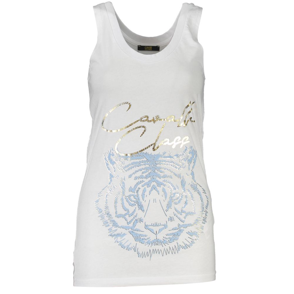 Cavalli Class Weißes Baumwoll-Tank-Top