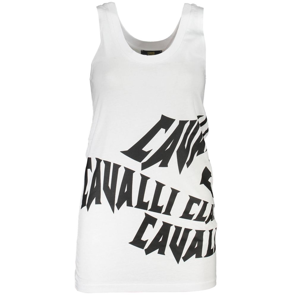 Cavalli Class Weißes Baumwoll-Tank-Top