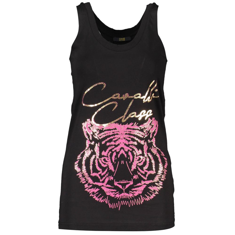 Cavalli Class Schwarzes Baumwoll-Tank-Top