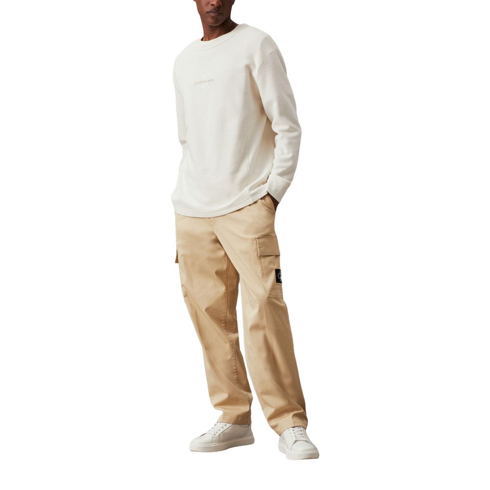 Calvin Klein Jeans Beige Hose aus recycelter Baumwolle
