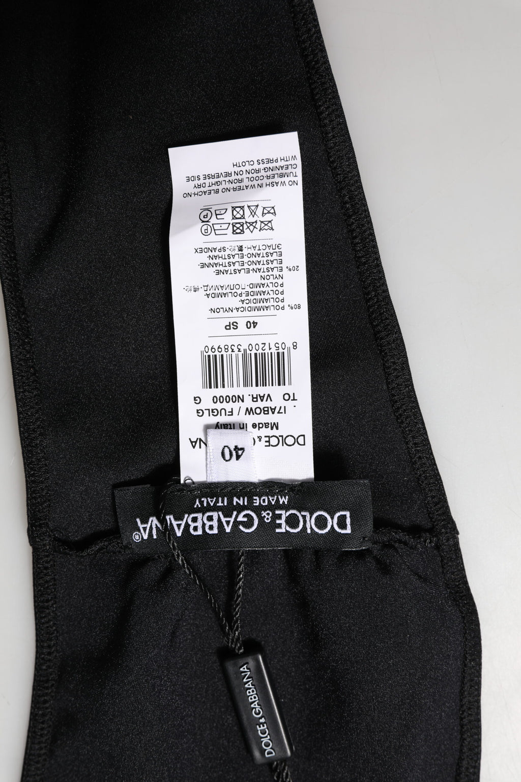 Dolce & Gabbana Schwarzes Nylon-Mischung Bandeau-Trägerlos-Top