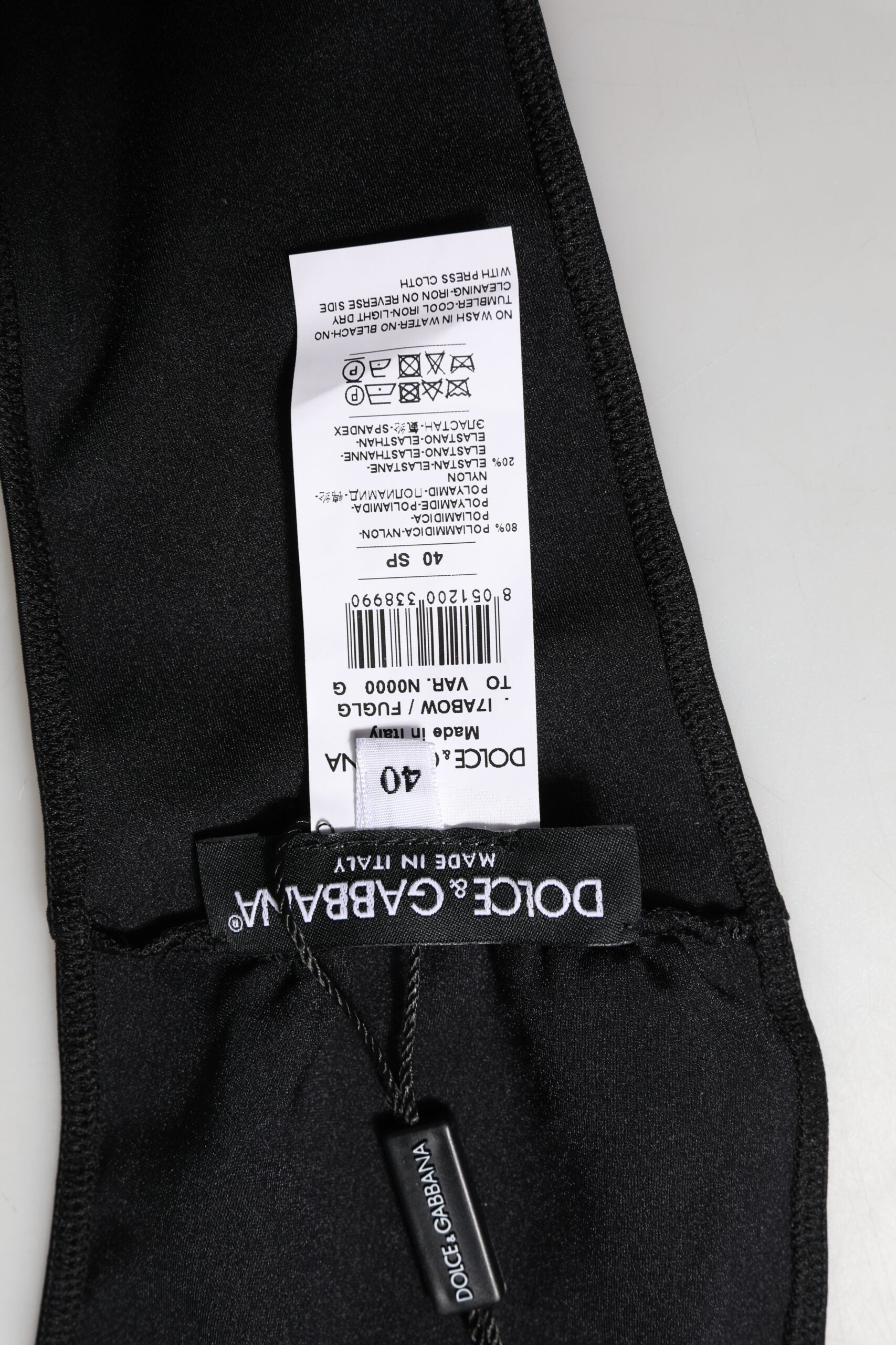 Dolce & Gabbana Schwarzes Nylon-Mischung Bandeau-Trägerlos-Top