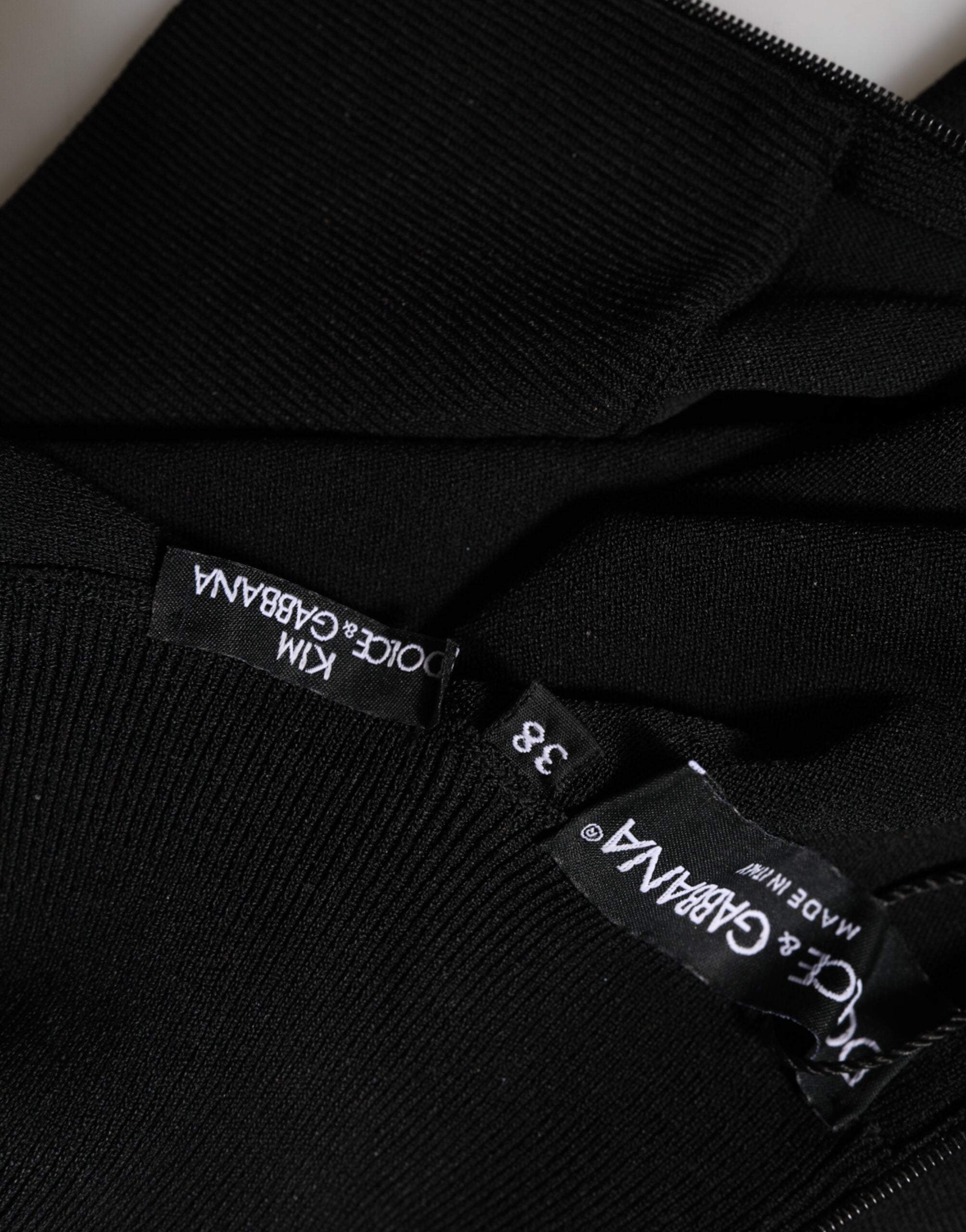 Dolce & Gabbana Schwarzes Viskose-Rollkragen-Pullover-Top