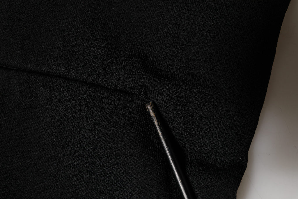 Dolce & Gabbana Schwarzes Viskose-Rollkragen-Pullover-Top