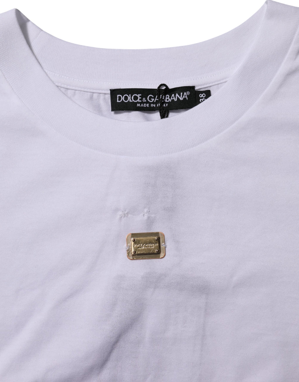 Dolce & Gabbana T-Shirt Weiß Baumwolle Rundhalsausschnitt Kurze Ärmel I