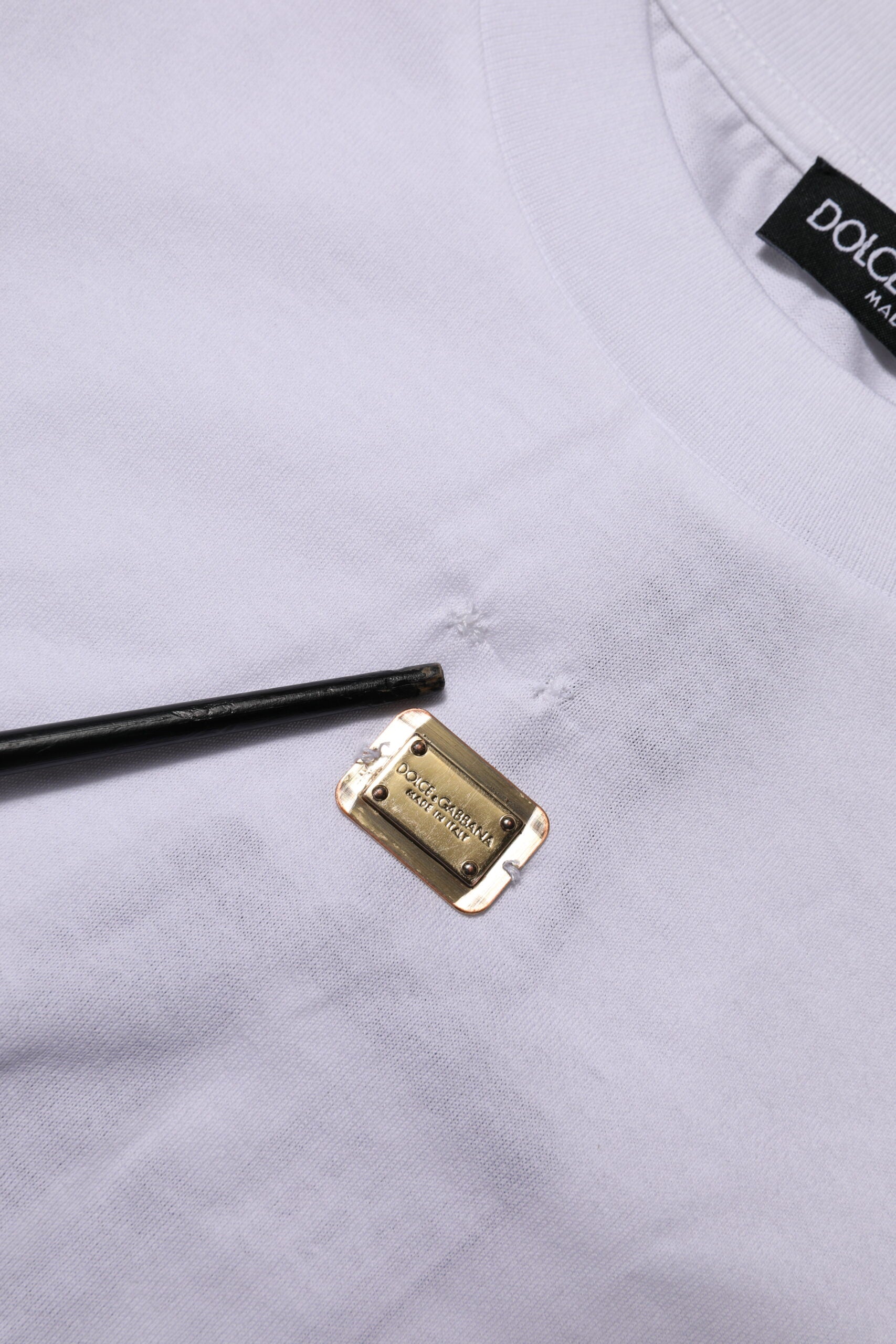 Dolce & Gabbana T-Shirt Weiß Baumwolle Rundhalsausschnitt Kurze Ärmel I