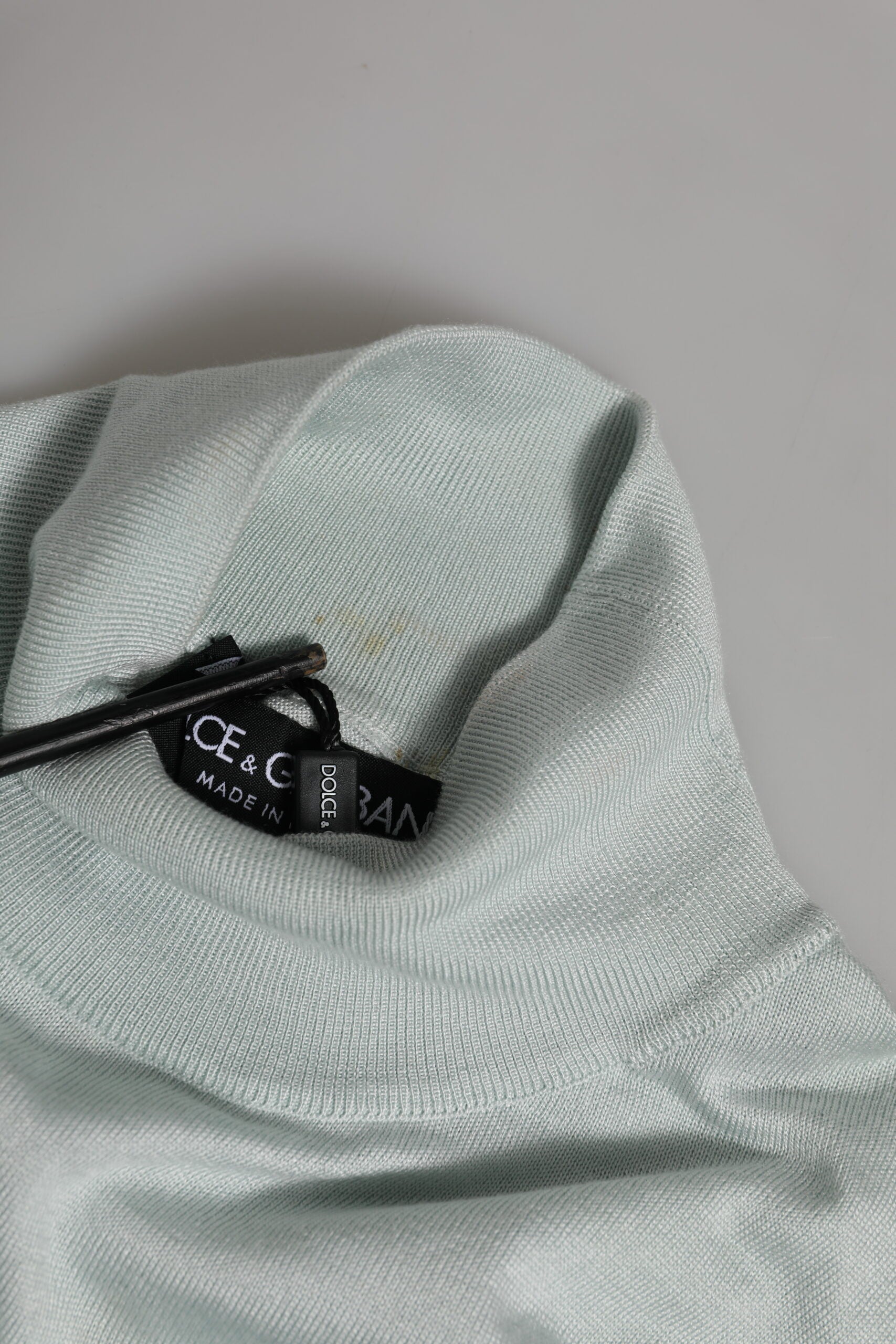 Dolce & Gabbana Graues Rollkragenpullover-Top mit 3/4-Ärmeln