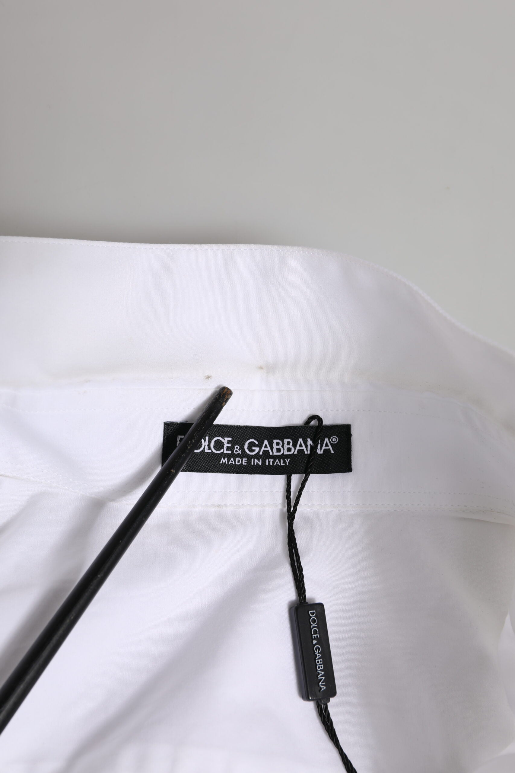 Dolce & Gabbana Weißes kristallbesetztes Hemdblusentop
