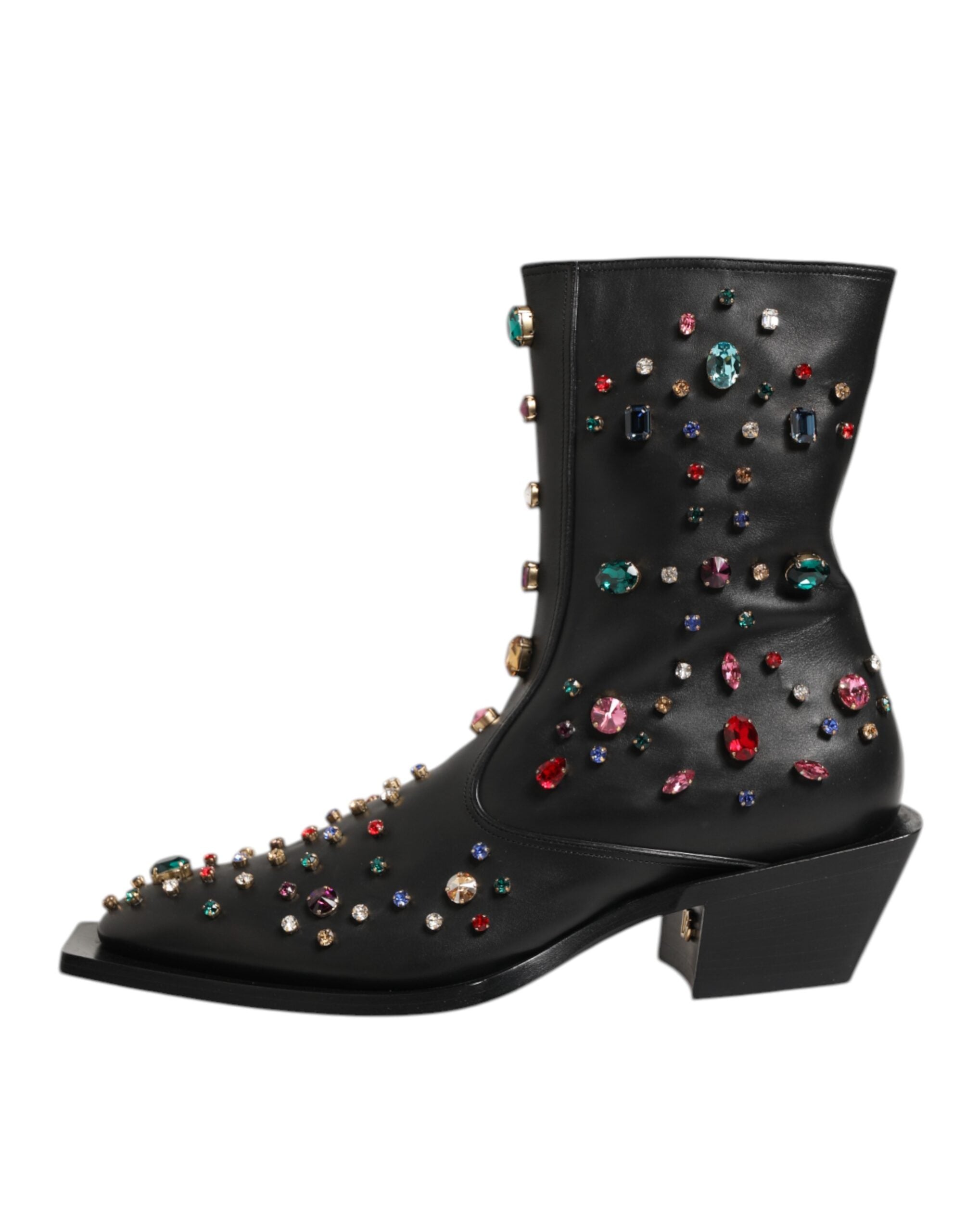 Dolce & Gabbana Schwarz Kristall verschönert Männer kurze Stiefel Schuhe