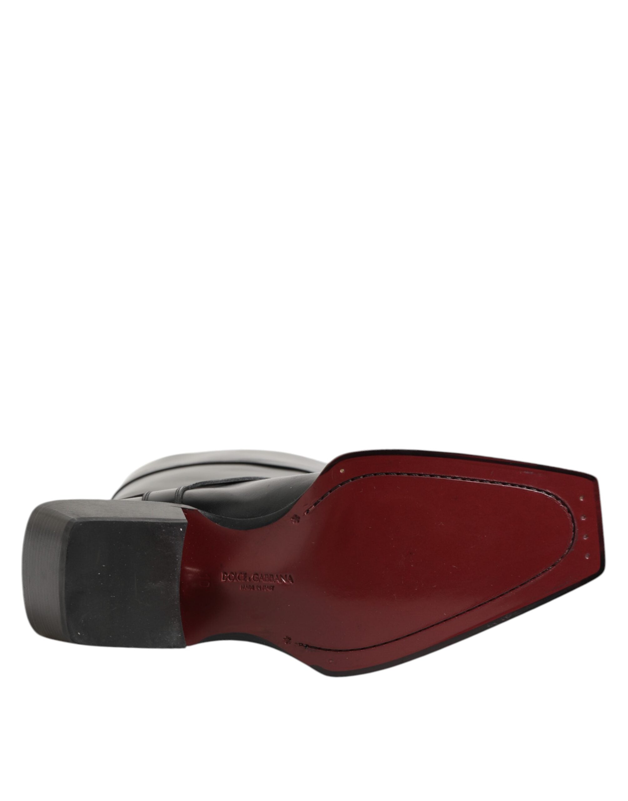 Dolce & Gabbana Schwarzes Logo Plaque Over The Calf Stiefel Schuhe