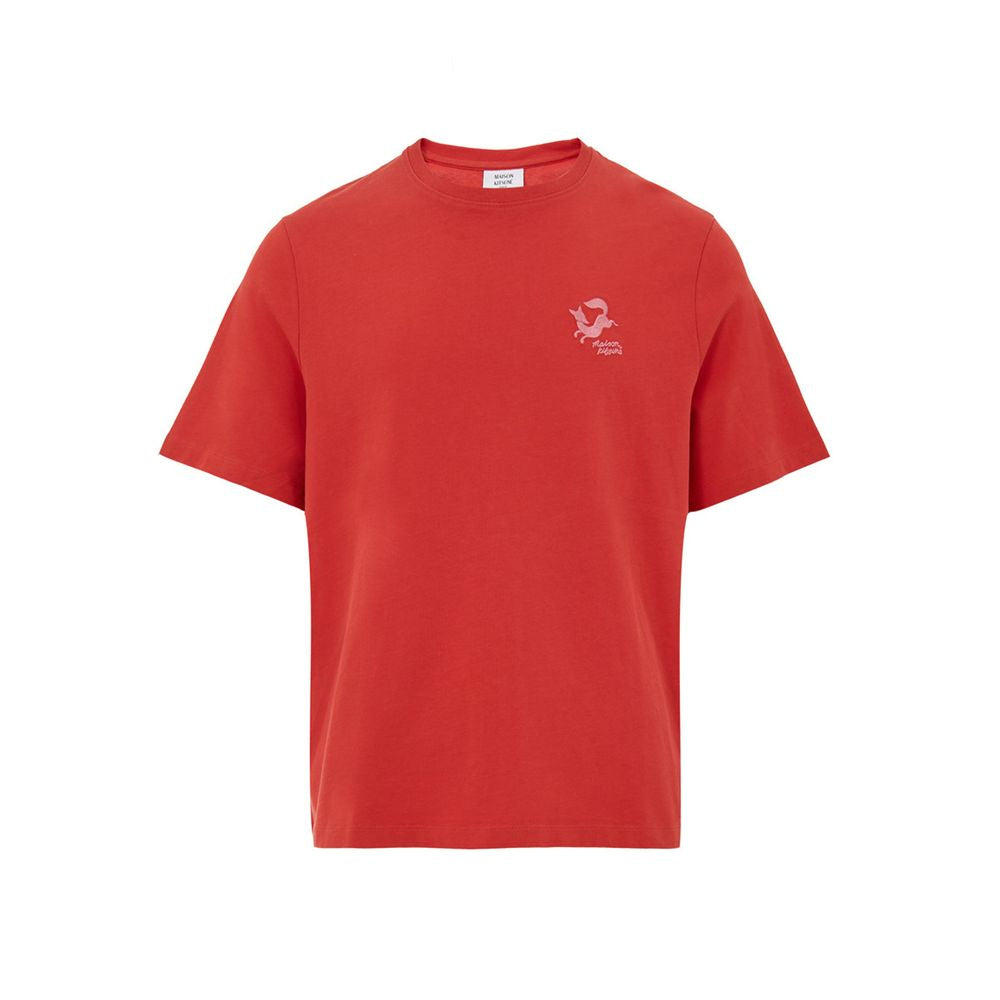 Maison Kitsuné T-Shirt aus roter Baumwolle