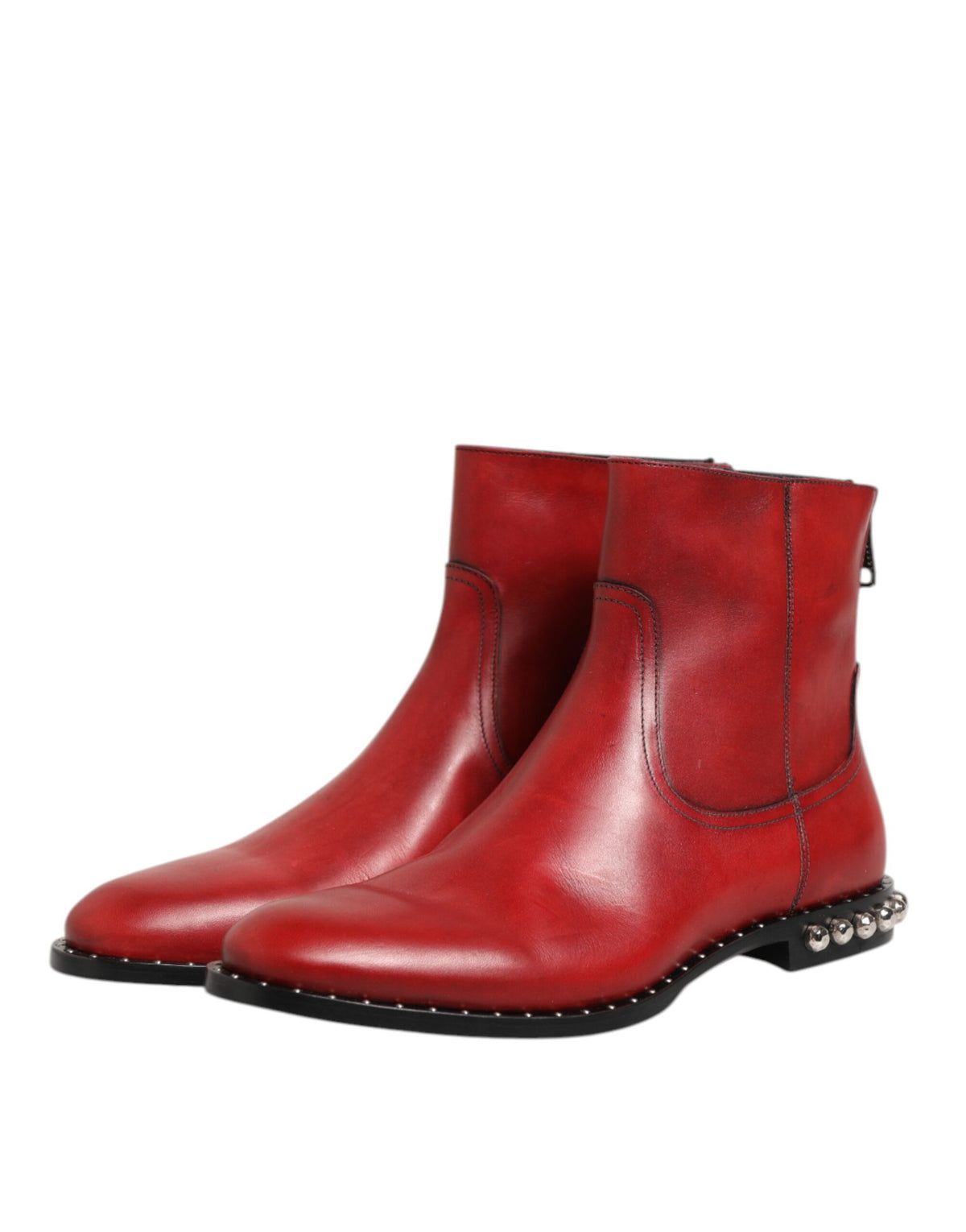 Dolce & Gabbana Rode Studs Chelsea Korte Enkellaarzen Schoenen