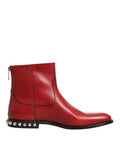 Dolce & Gabbana Rode Studs Chelsea Korte Enkellaarzen Schoenen
