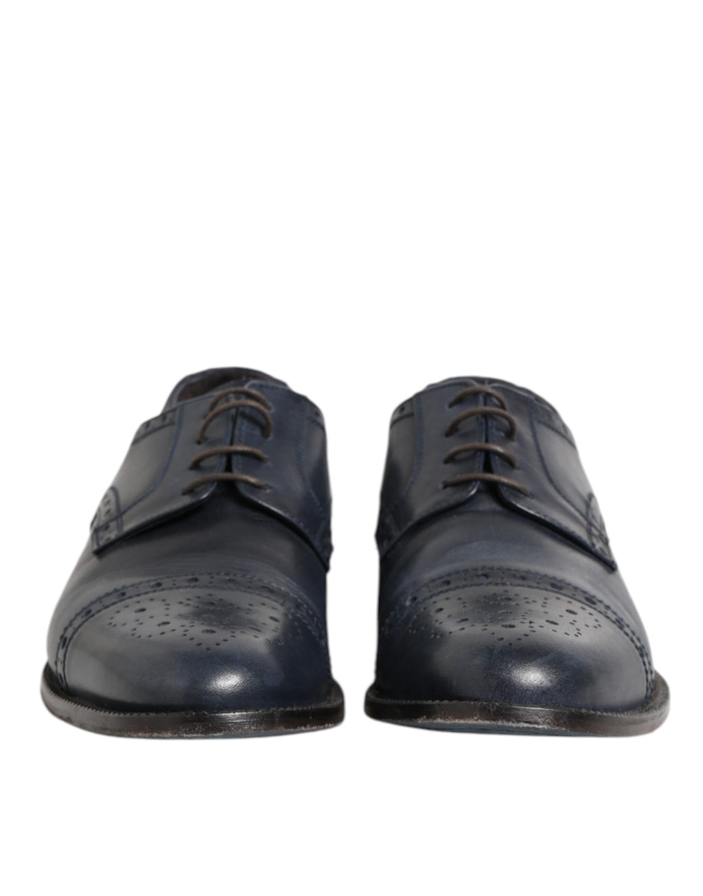 Daniele Alessandrini Blaue Leder Wingtip Schnürschuhe Formal Derby Schuhe