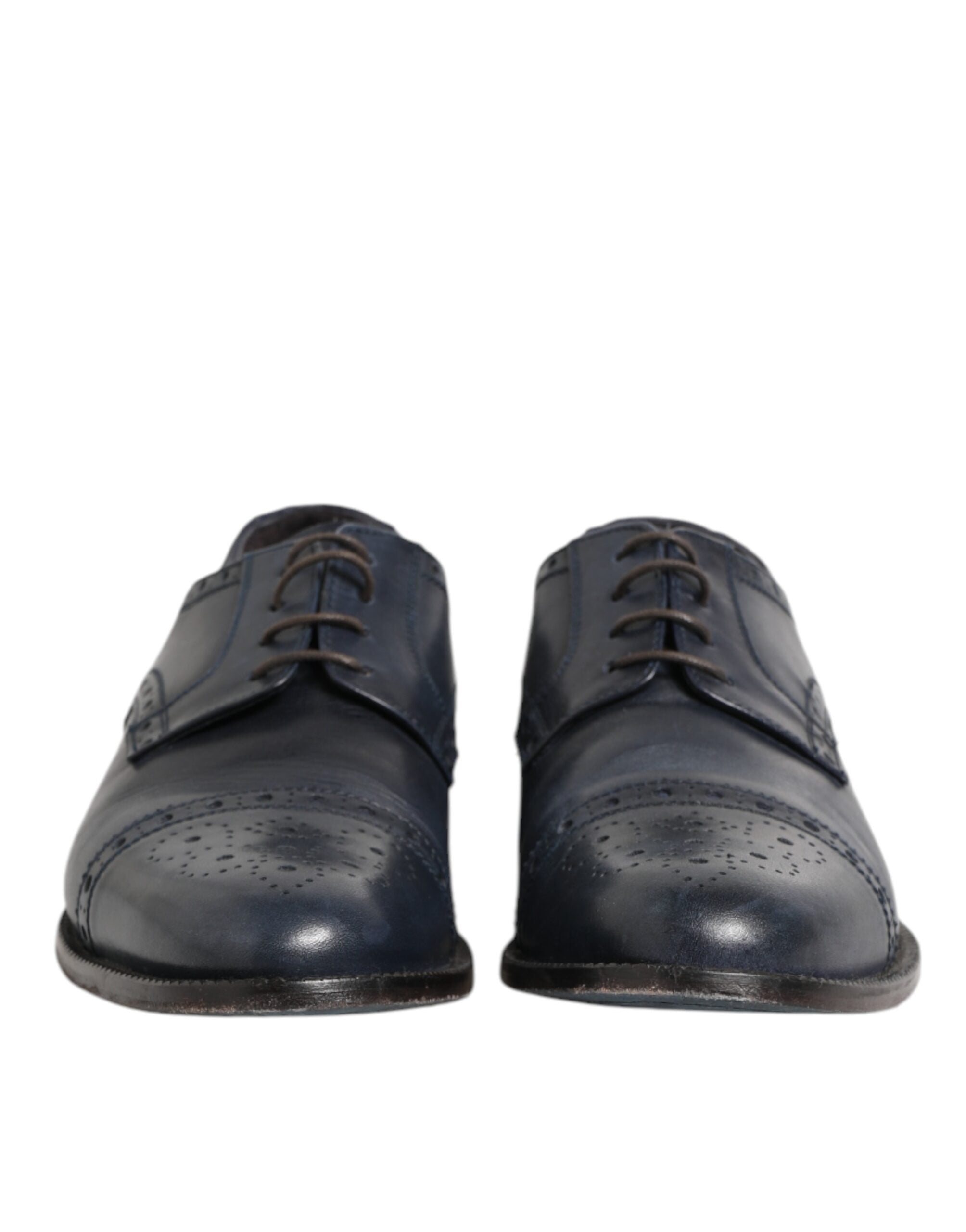 Daniele Alessandrini Blaue Leder Wingtip Schnürschuhe Formal Derby Schuhe