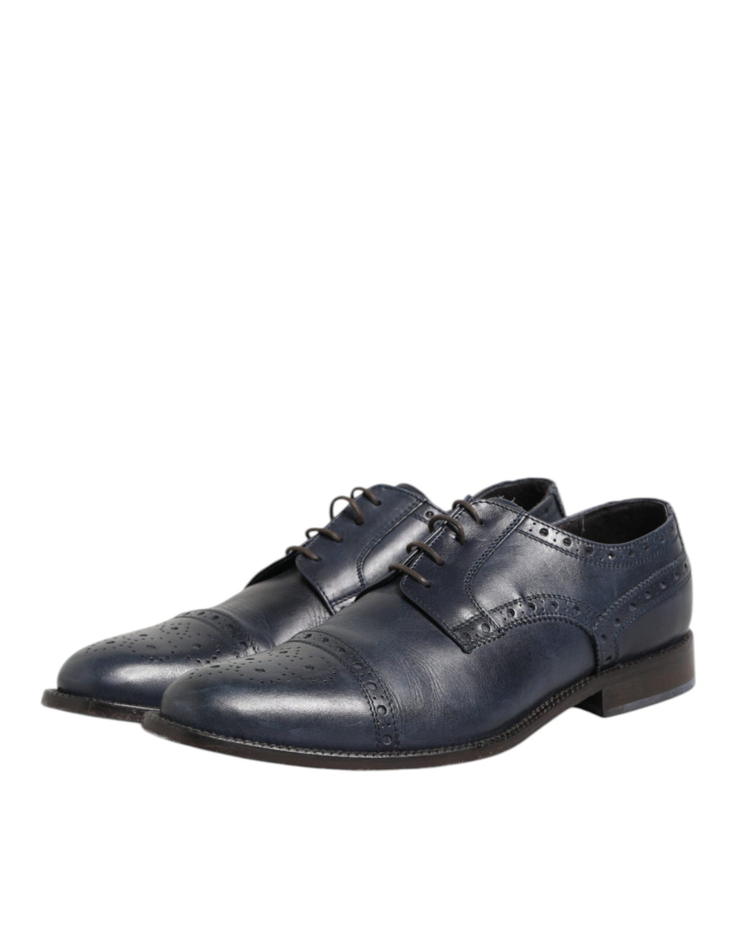 Daniele Alessandrini Blaue Leder Wingtip Schnürschuhe Formal Derby Schuhe