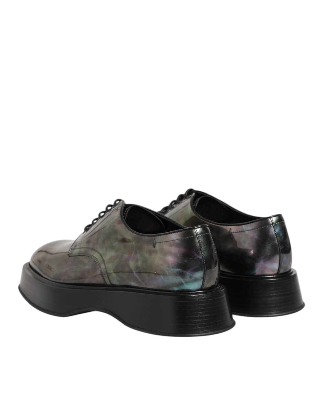 Dolce & Gabbana Multicolor Leder Schnürschuhe Männer Formale Derby Schuhe