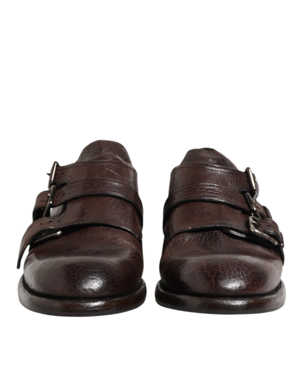 Dolce & Gabbana Braune Leder Monk Strap Formelle Derby Schuhe