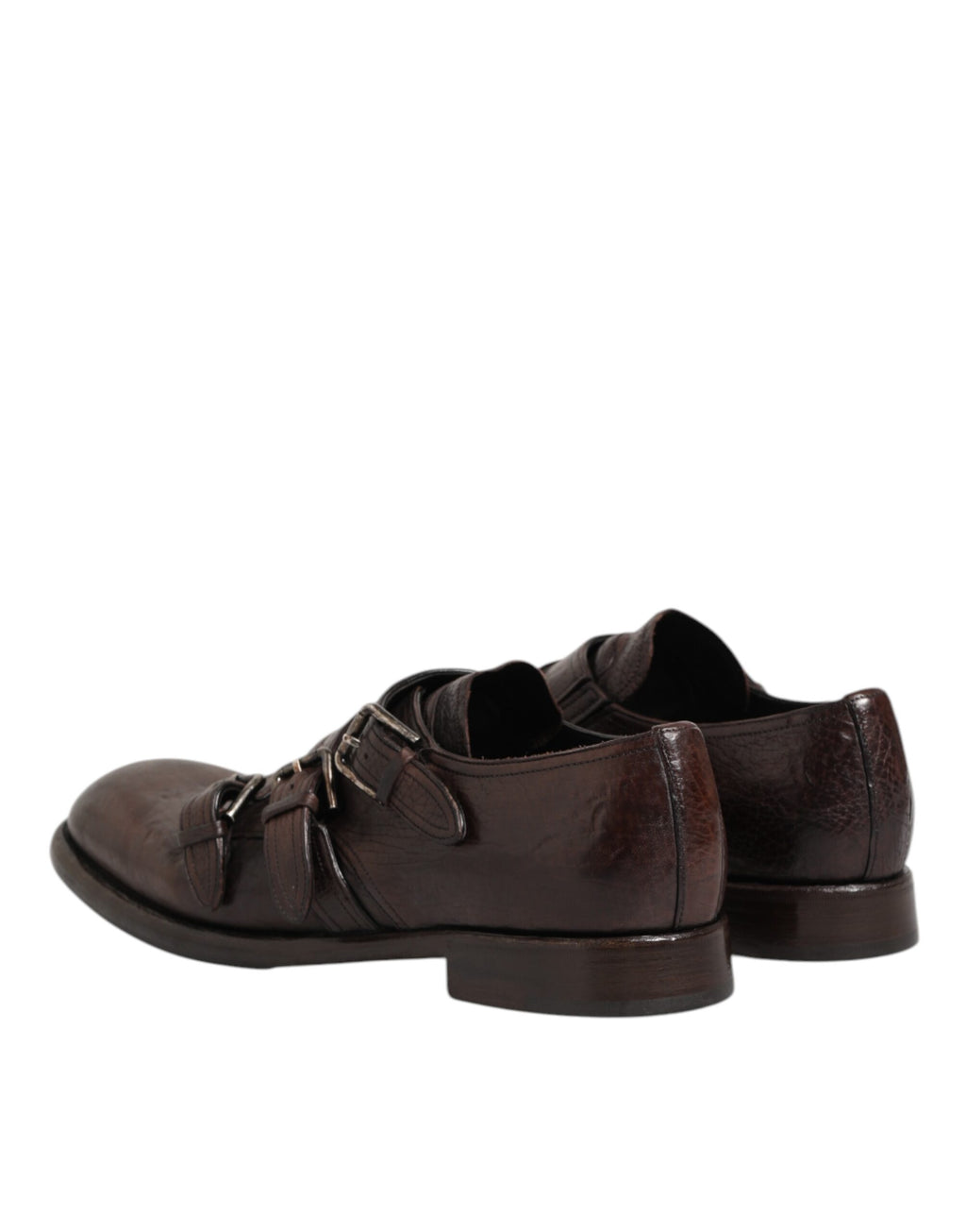 Dolce & Gabbana Braune Leder Monk Strap Formelle Derby Schuhe