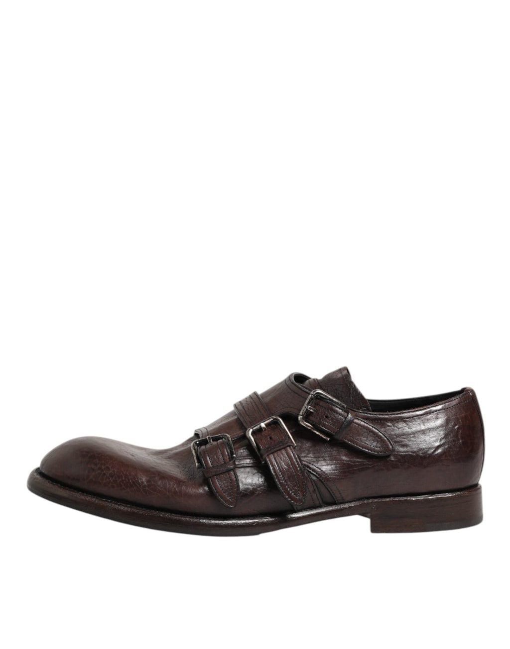 Dolce & Gabbana Braune Leder Monk Strap Formelle Derby Schuhe